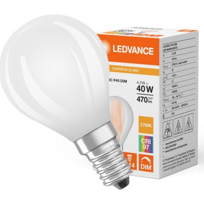 LEDVANCE Žárovka LED CLP40D E14 4,2W/927 ilumka FILAMENT DIM CRI97 FR matná – Hledejceny.cz