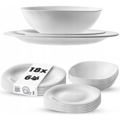 Kadax Jídelní servis bílá čtvercová pro 6 osob 18 ks – Hledejceny.cz