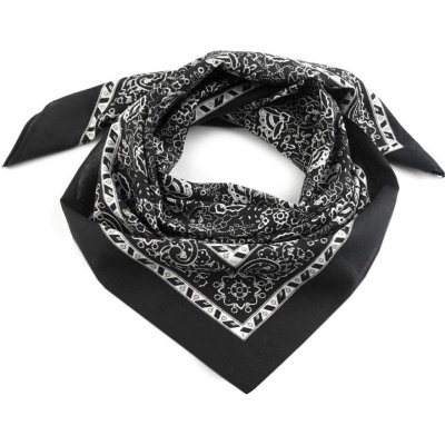 Stoklasa Bavlněný šátek kašmírový Etex 3 černá – Zboží Mobilmania
