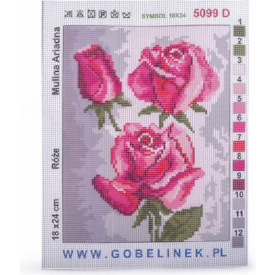 Stoklasa Vyšívací předloha obrázek na vyšívání 020862 8 růžové růže 18x24cm – Hledejceny.cz