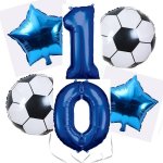Balónkový set Fotbal modrý 10.narozeniny – Zboží Dáma