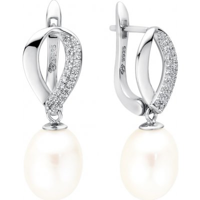 Gaura Pearls stříbrné s bílou perlou Amou SK22101EL bílá