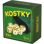 Hrací kostky bílé 6 ks kelímek v krabičce Rappa – Sleviste.cz