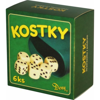 Hrací kostky bílé 6 ks kelímek v krabičce Rappa – Zboží Mobilmania