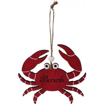 Závěs dřevo 150x145mm krab, červená – Sleviste.cz