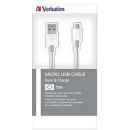 Verbatim 48865 USB (2.0), USB A (2.0) M/USB A (2.0) M micro, 0.3m, stříbrný