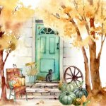 ti-flair Ubrousek 33x33cm Podzim před domem – Sleviste.cz