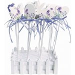 Zápich dřevěný s levandulovým dekorem Vajíčko cca 5 cm + špejle – Zboží Dáma