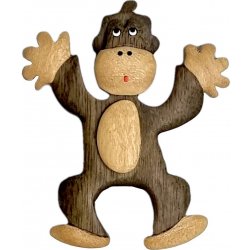 Dvěděti Dřevěná magnetka velká Opice