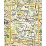 KČT 98 Telčsko - nástěnná turistická mapa 60 x 90 cm Varianta: mapa v dřevěném rámu, Provedení: Ticiago bílý