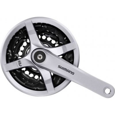 SHIMANO kliky s převodníkem - TOURNEY TY501 170mm 42/34/24 - stříbrná – Hledejceny.cz
