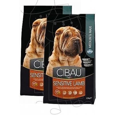 Cibau Dog Adult Sensitive Lamb & Rice Medium 2 x 2,5 kg – Hledejceny.cz