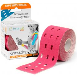 BronVit Sport Kinesio Tape děrovaný tejpovací páska růžová 5cm x 5m