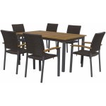 LIVARNO home Sada hliníkového zahradního nábytku s židlemi Valencia, 7dílná, hnědá – Sleviste.cz