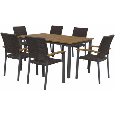 LIVARNO home Sada hliníkového zahradního nábytku s židlemi Valencia, 7dílná, hnědá – Sleviste.cz