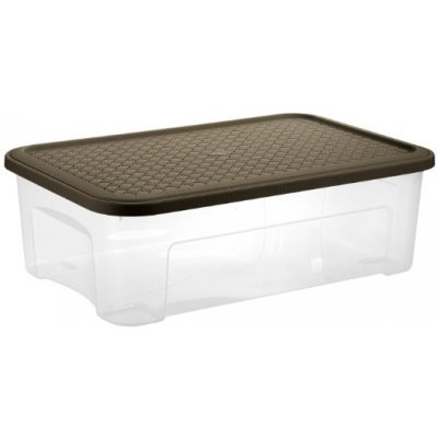 Tontarelli Box ARIANNA 29,5 l s víkem transparent/hnědá 8034181A31 – Hledejceny.cz