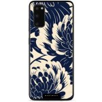 Mobiwear Glossy - Samsung Galaxy S20 - GA40G Modré a béžové květy