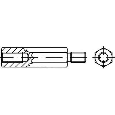 TOOLCRAFT Šestihranný distanční kolík 30 mm pozinkovaná ocel M3 149953 100 ks – Hledejceny.cz