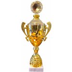 Kovový pohár s poklicí Zlatý Výška: 46,5 cm – Zboží Dáma