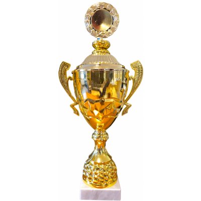 Kovový pohár s poklicí Zlatý Výška: 46,5 cm – Zboží Dáma