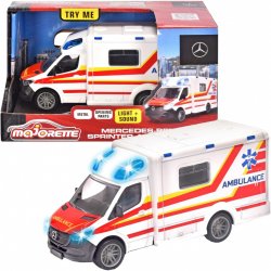 Majorette Autíčko sanitka Mercedes-Benz Sprinter Ambulance se zvukem a světlem délka 15 cm