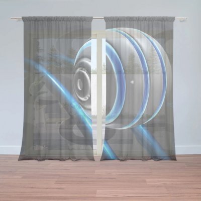 Sablio Záclony Modrá koule: 2ks 150x250cm – Zboží Mobilmania