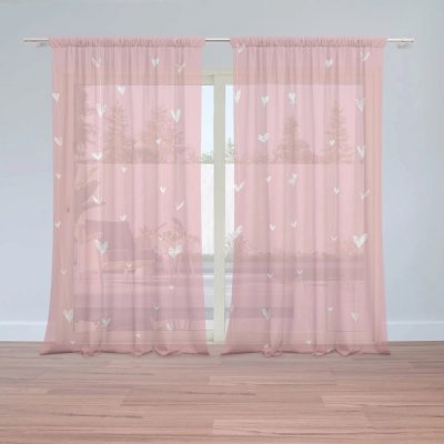 Záclony Asymetrická srdíčka: 2 ks - 150x250 cm - Sablio – Hledejceny.cz