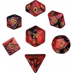 Tlama games Sada 7 dvoubarevných perleťových kostek pro RPG červeno-černá – Zboží Živě