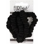 Látkové gumičky do vlasů Eurostil Professional - černé, 5 ks (07454/50) – Zboží Dáma