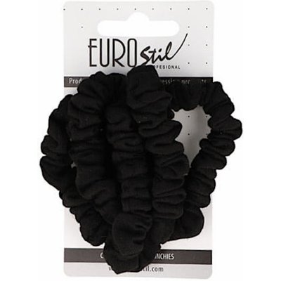 Látkové gumičky do vlasů Eurostil Professional - černé, 5 ks (07454/50) – Zboží Dáma
