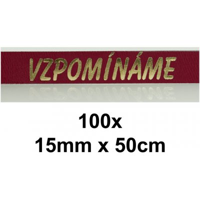 Dušičková věnečková stuha VZPOMÍNÁME - bordó – Hledejceny.cz