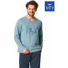 Pánské pyžamo Key MNS 861 B22 pánské pyžamo dlouhé modro zelené