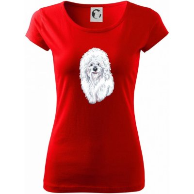 Bišonek kreslený Pure dámské triko červená – Zboží Mobilmania