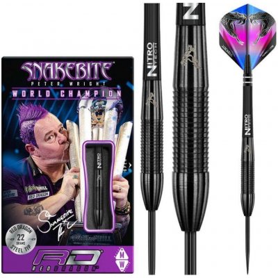 RedDragon steel Peter Wright Snakebite 3 Black 22g 90% wolfram – Zboží Mobilmania