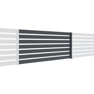 umakov-cz Hliníkový plot s obdélníkovou/laťovou výplní 20x100 mm, se sloupkem 50x60, 0,9 × 2 m, Antracit RAL 7016 – Hledejceny.cz