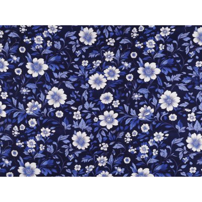 Bavlněný popelín silk oděvní květy Varianta: 1 modrá pařížská 62726/163466/291362 – Hledejceny.cz