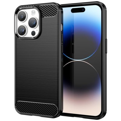 Pouzdro Hurtel Carbon Case iPhone 14 Pro Max flexibilní gelová zadní strana černé – Zbozi.Blesk.cz