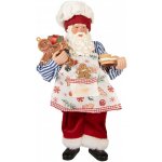 Vánoční dekorace Santa v zástěře s perníčkem - 15*10*26 cm - Clayre & Eef – Hledejceny.cz