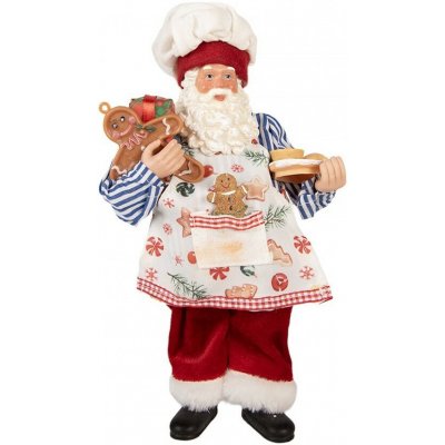 Vánoční dekorace Santa v zástěře s perníčkem - 15*10*26 cm - Clayre & Eef – Hledejceny.cz