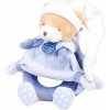 Hračka pro nejmenší Doudou et Compagnie medvedík s hrkálkou Ours Petit Chou Rattle v darčekovom balení modrý DC2713 19 cm