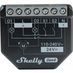 Shelly 2PM Gen4 spínací modul s měřením spotřeby 2x 10A (WiFi, Bluetooth, Zigbee, Matter) SHELLY-2PM-GEN4 – Zboží Živě