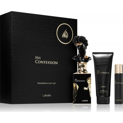 Lattafa His Confession EDP 100 ml + EDP 12 ml + sprchový gel 100 ml – Hledejceny.cz