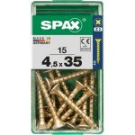 Spax Uni vrut zápust.hlava PZ/Z2 4CUT a plným závitem Yellox 45 x 35 mm 15 ks – Hledejceny.cz