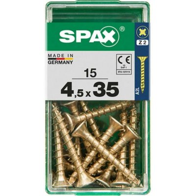 Spax Uni vrut zápust.hlava PZ/Z2 4CUT a plným závitem Yellox 45 x 35 mm 15 ks – Hledejceny.cz