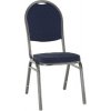Jídelní židle Kondela Jeff stohovatelná látka tmavě modrá / šedý rám