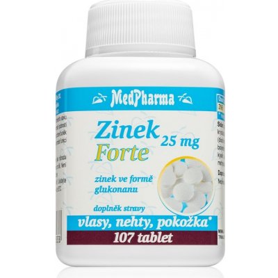 MedPharma Zinek 25 mg Forte 107 tablet – Zboží Mobilmania