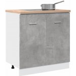 meedo Skříňka pod dřez betonově šedá 80 x 46 x 81,5 cm dřevotříska – Zboží Dáma