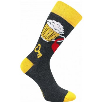 Veselé barevné bavlněné ponožky pivo se srdíčkem