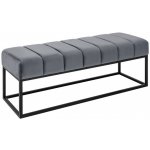 Interior DE Lavice Petit Beaute 110 cm stříbrně šedá samet LAV44267 – Zboží Dáma