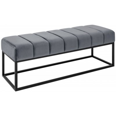 Interior DE Lavice Petit Beaute 110 cm stříbrně šedá samet LAV44267 – Zboží Dáma